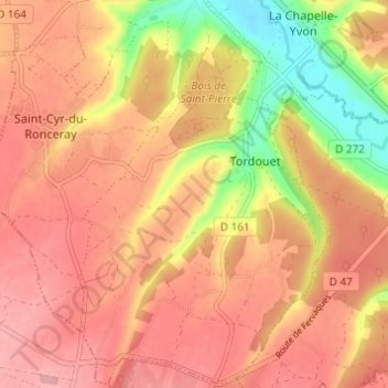 Carte topographique La Verdrie, altitude, relief