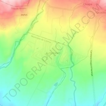 Carte topographique ALTOZANO, altitude, relief