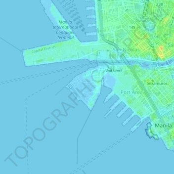 Carte topographique BASECO Compound, altitude, relief