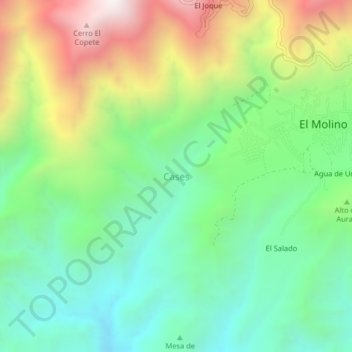 Carte topographique Cases, altitude, relief