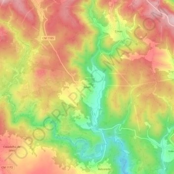 Carte topographique Revel, altitude, relief