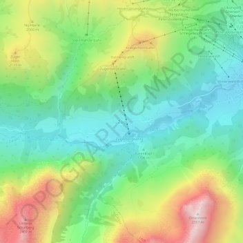 Carte topographique Zug, altitude, relief
