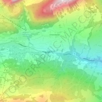Carte topographique Sägenboden, altitude, relief