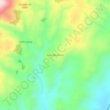Carte topographique Galte Miraloma, altitude, relief