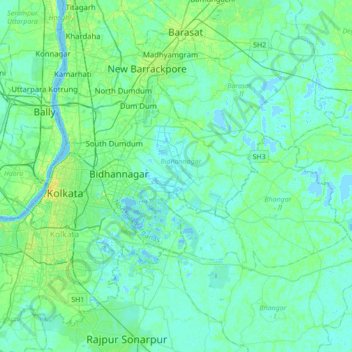 Carte topographique New Town, altitude, relief