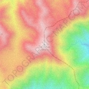 Carte topographique Las Pircas, altitude, relief