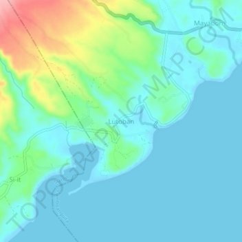 Carte topographique Lutoban, altitude, relief