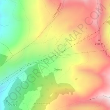 Carte topographique Revard, altitude, relief