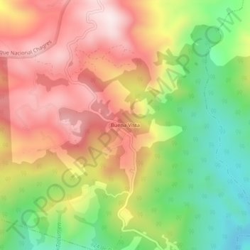 Carte topographique Buena Vista, altitude, relief