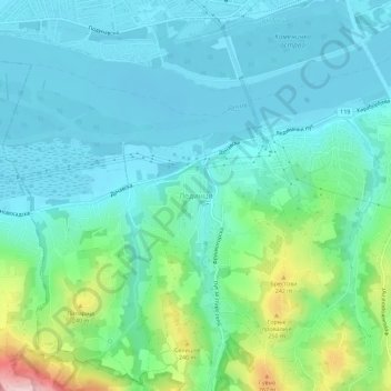 Carte topographique Ledinci, altitude, relief