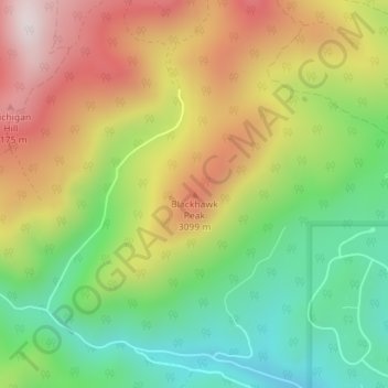 Carte topographique Blackhawk Peak, altitude, relief