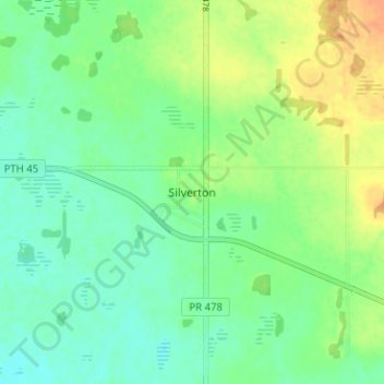 Carte topographique Silverton, altitude, relief
