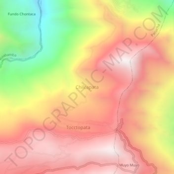 Carte topographique Chilcapata, altitude, relief