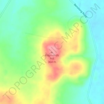 Carte topographique Raymonds Hill, altitude, relief