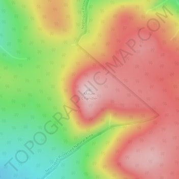 Carte topographique Mount Chandler, altitude, relief
