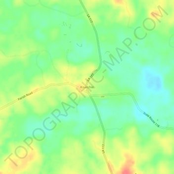 Carte topographique Kisatchie, altitude, relief