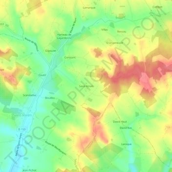Carte topographique Saint-Aman, altitude, relief