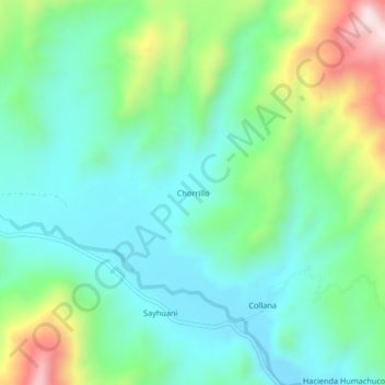 Carte topographique Chorrillo, altitude, relief