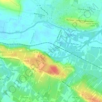 Carte topographique Le Bout des Ponts, altitude, relief