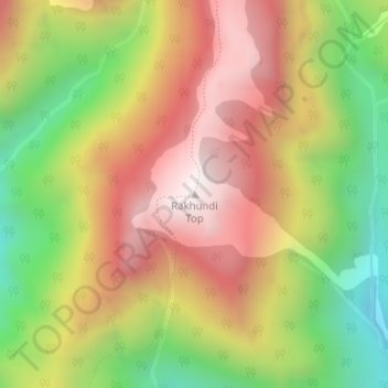 Carte topographique Rakhundi Top, altitude, relief