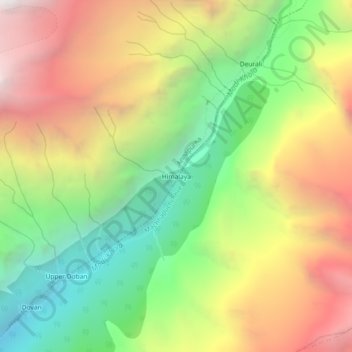 Carte topographique Himalaya, altitude, relief