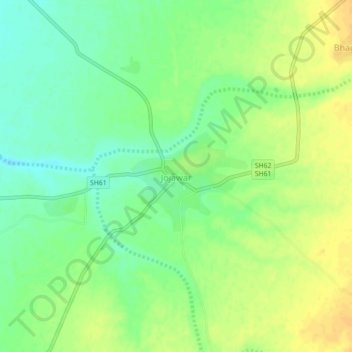 Carte topographique Jojawar, altitude, relief