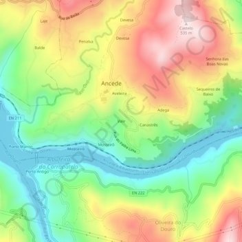 Carte topographique Vale, altitude, relief