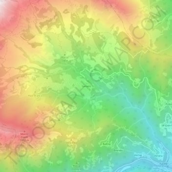 Carte topographique Tornetti, altitude, relief