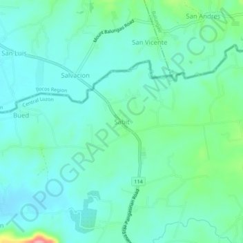 Carte topographique Sabit, altitude, relief