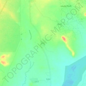 Carte topographique b45, altitude, relief