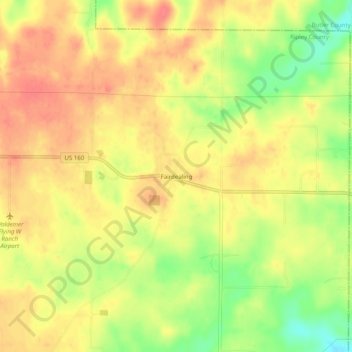 Carte topographique Fairdealing, altitude, relief