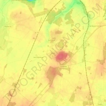 Carte topographique Rigné, altitude, relief