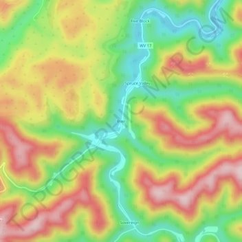 Carte topographique Blair, altitude, relief