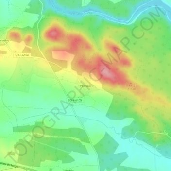 Carte topographique Pedrajas, altitude, relief