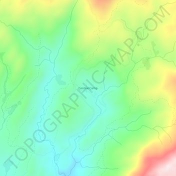 Carte topographique Central Camp, altitude, relief