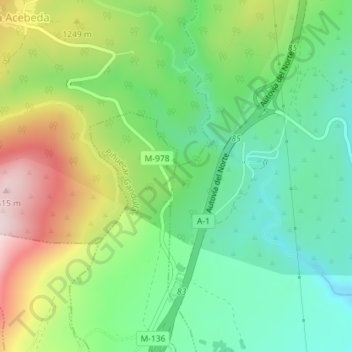 Carte topographique La Alberca, altitude, relief