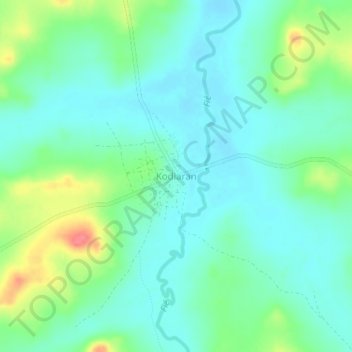 Carte topographique Kodiaran, altitude, relief