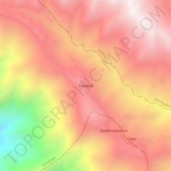 Carte topographique Chontali, altitude, relief