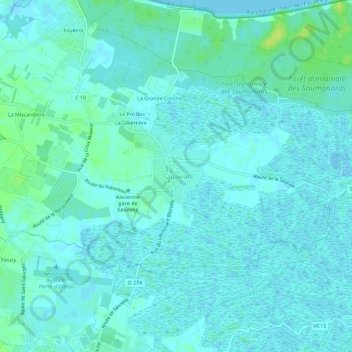 Carte topographique Sauzelle, altitude, relief
