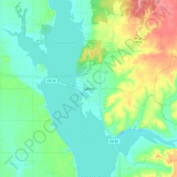 Carte topographique Salina, altitude, relief