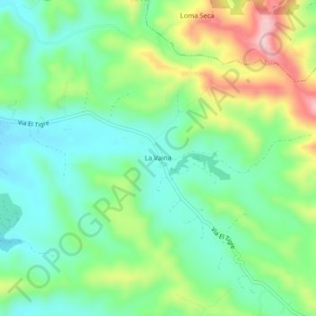 Carte topographique La Vaina, altitude, relief