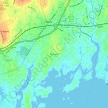 Carte topographique Tokeneke, altitude, relief
