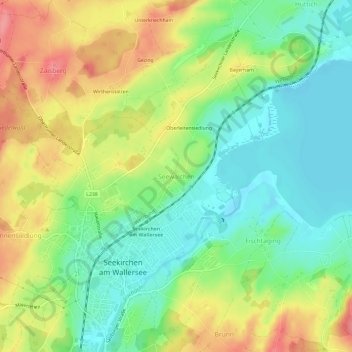 Carte topographique Seewalchen, altitude, relief