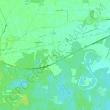 Carte topographique Zaina, altitude, relief