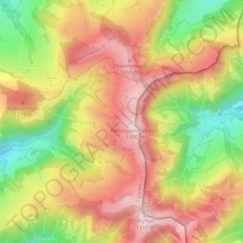 Carte topographique Rämisgummen, altitude, relief