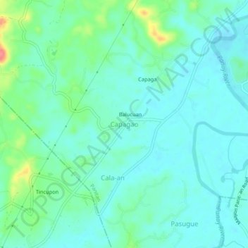 Carte topographique Capagao, altitude, relief