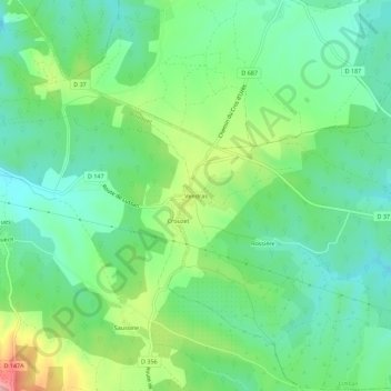 Carte topographique Vendras, altitude, relief