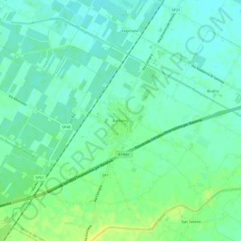 Carte topographique Barbiano, altitude, relief