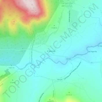 Carte topographique El Tomillar, altitude, relief