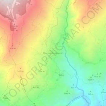 Carte topographique Mecina Bombarón, altitude, relief